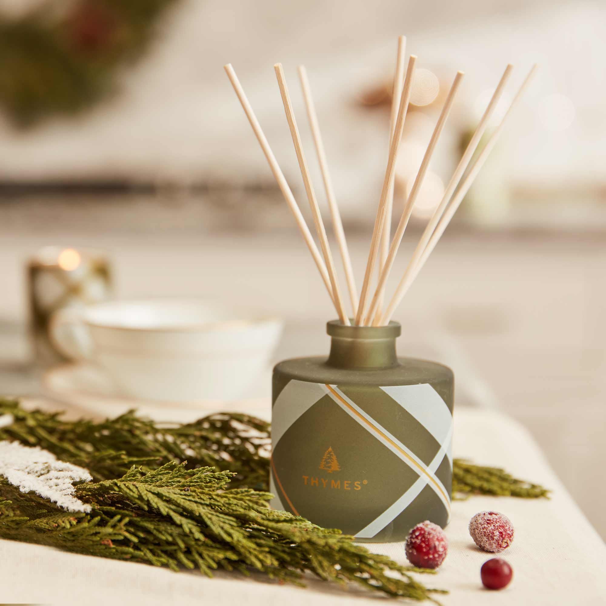 Alternative view of Frasier Fir Frosted Plaid Petite Reed Diffuser