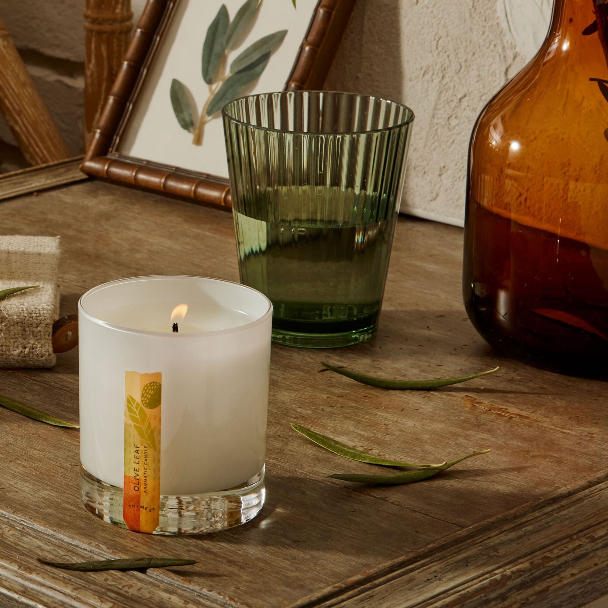 Alternative view of Olive Leaf Candle